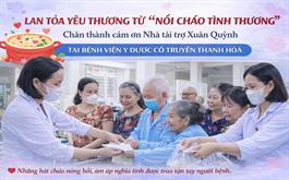 Chủ tịch INVENCO – Cô Lê Xuân Quỳnh đồng hành cùng chương trình “Nồi cháo tình thương” tại Bệnh viện Y Dược Cổ truyền Thanh Hóa. 